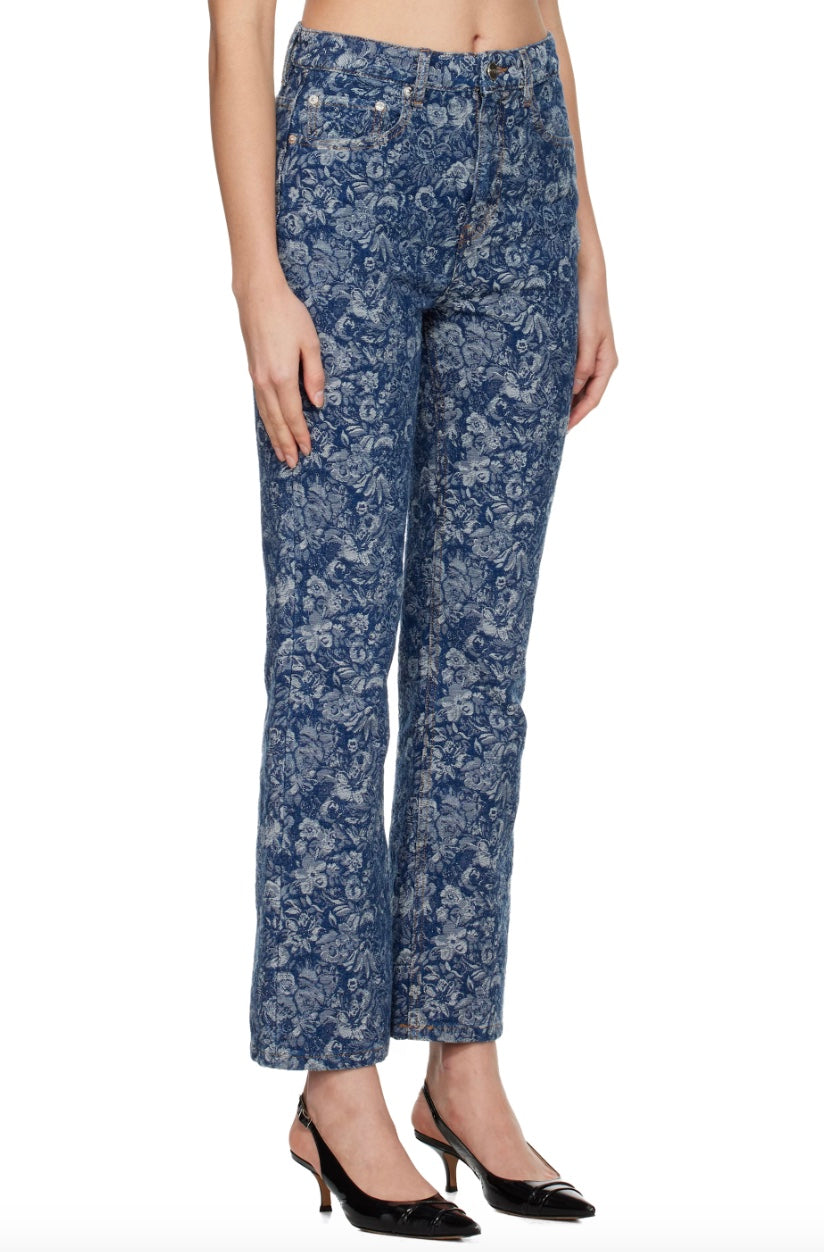 Ganni Tapestry Denim Betzy Cropped