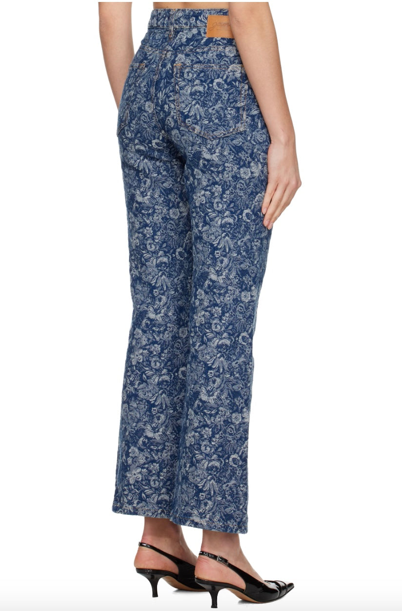 Ganni Tapestry Denim Betzy Cropped