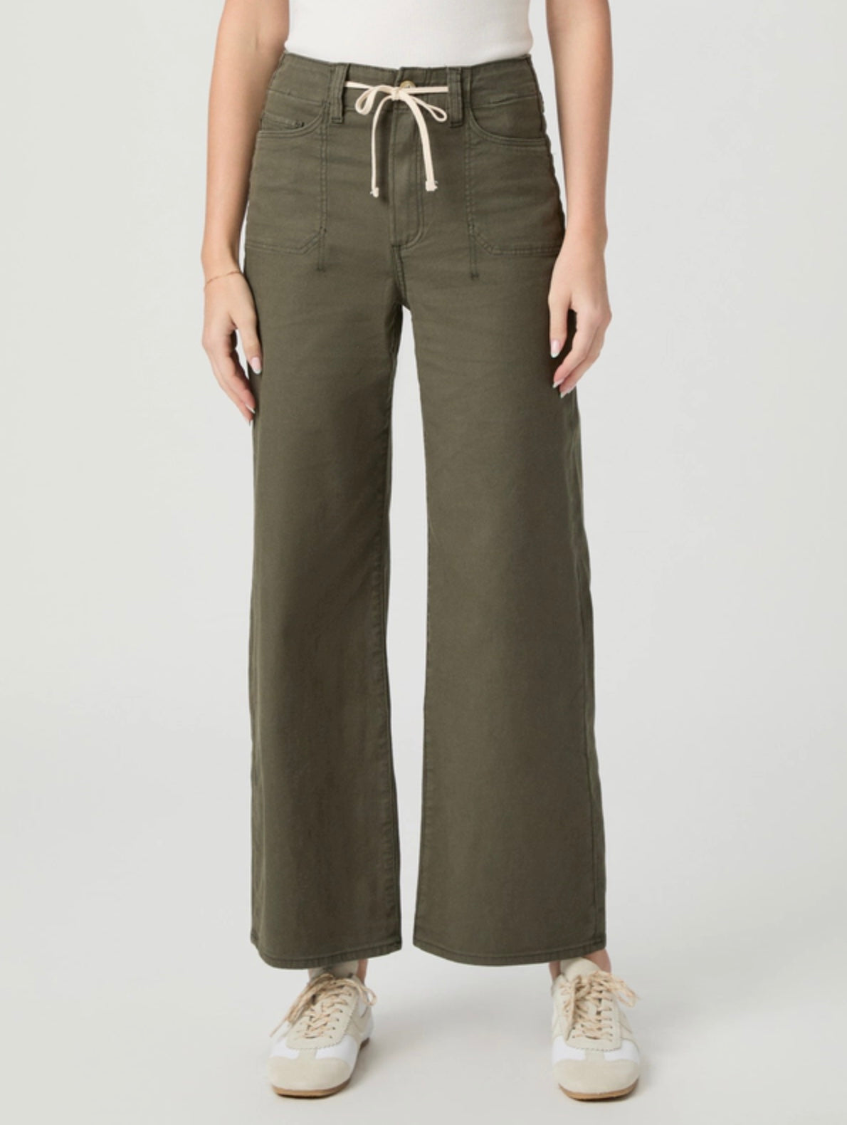Paige Ari Waistband Tie Wide Leg Trousers
