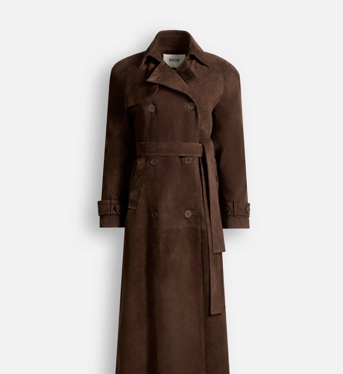 DUCIE CORRIN SUEDE TRENCH COAT