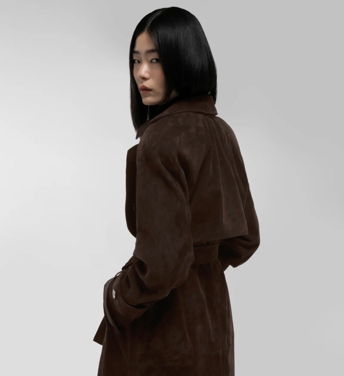 DUCIE CORRIN SUEDE TRENCH COAT