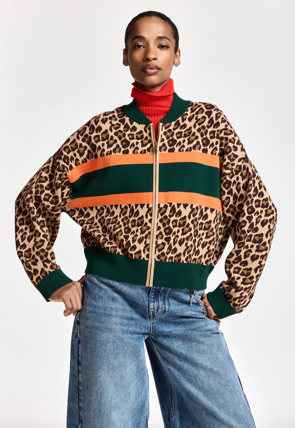 ESSENTIEL ANTWERP KUTIE LEOPARD BOMBER