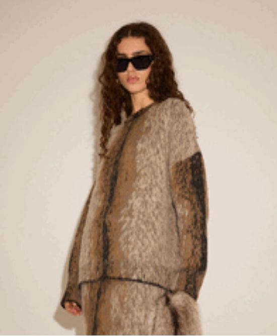 NUDE CREW NECK ANIMALIER