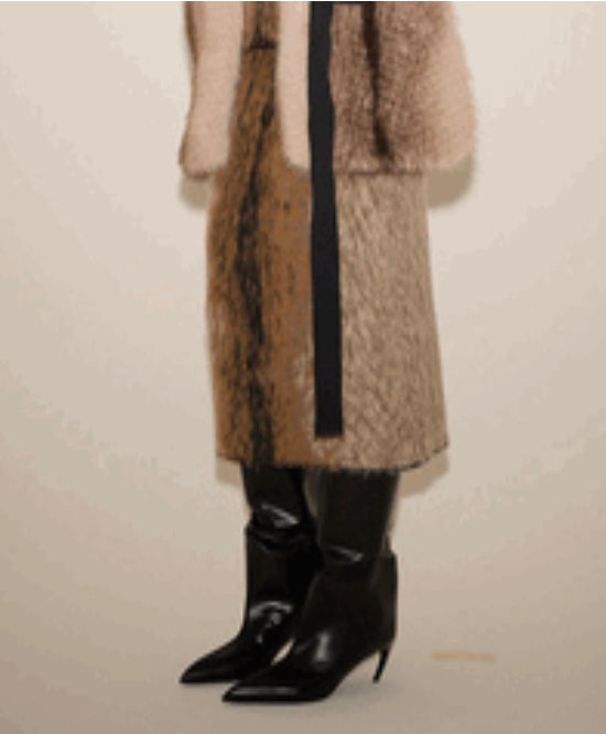NUDE ANIMALIER JACQUARD KNIT SKIRT