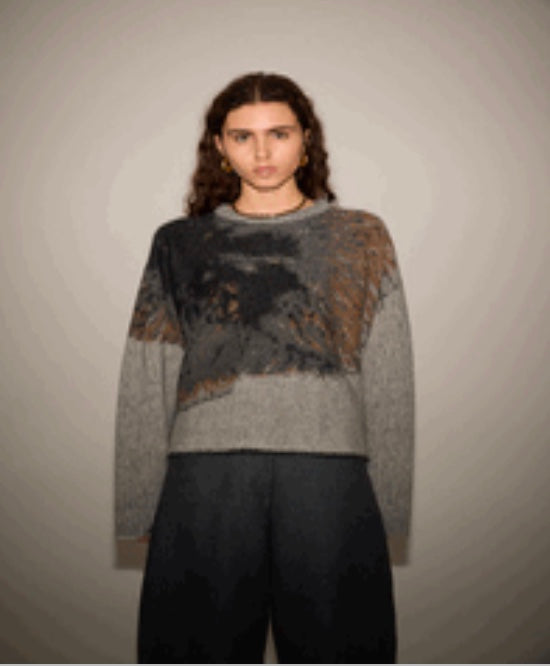 NUDE MAX FLORAL JACQUARD CREW NECK