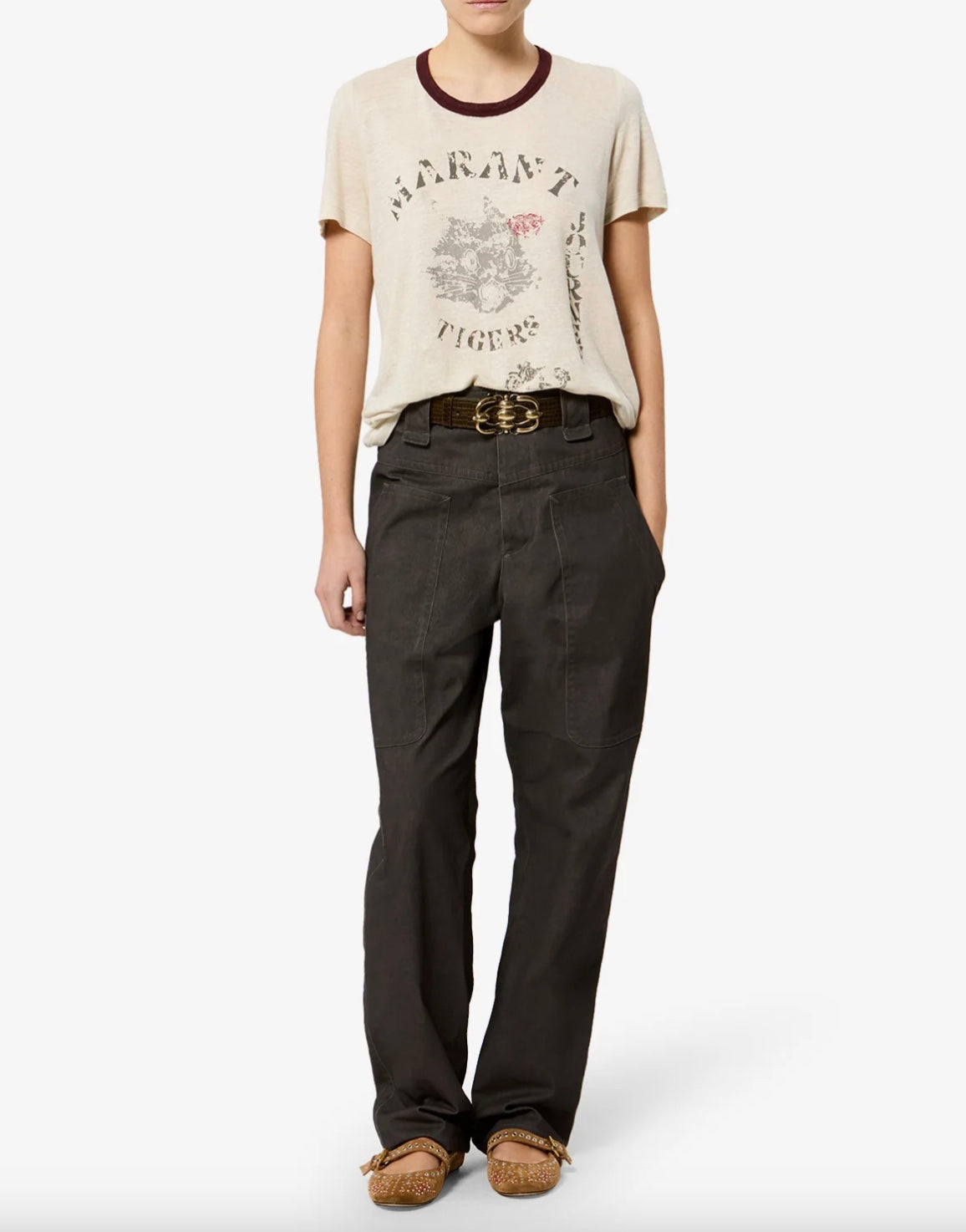 ISABEL MARANT ETOILE KILIAN LINEN T-SHIRT