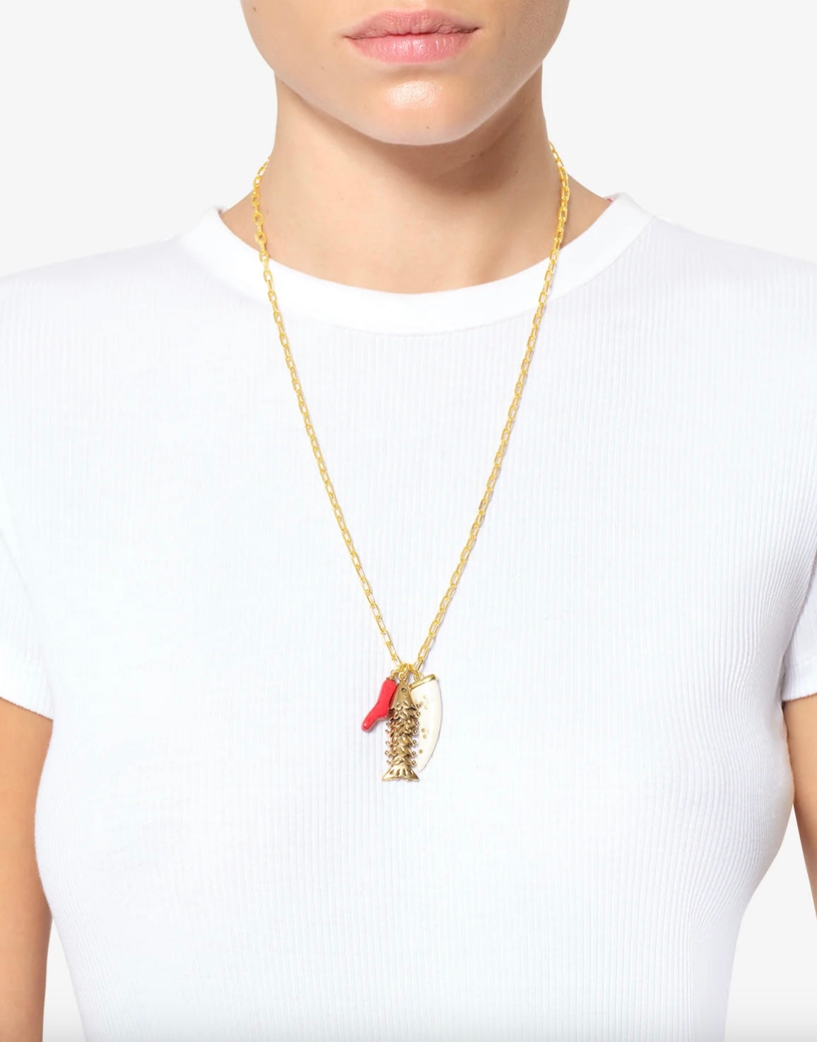 ISABEL MARANT RIVER FISH LONG NECKLACE