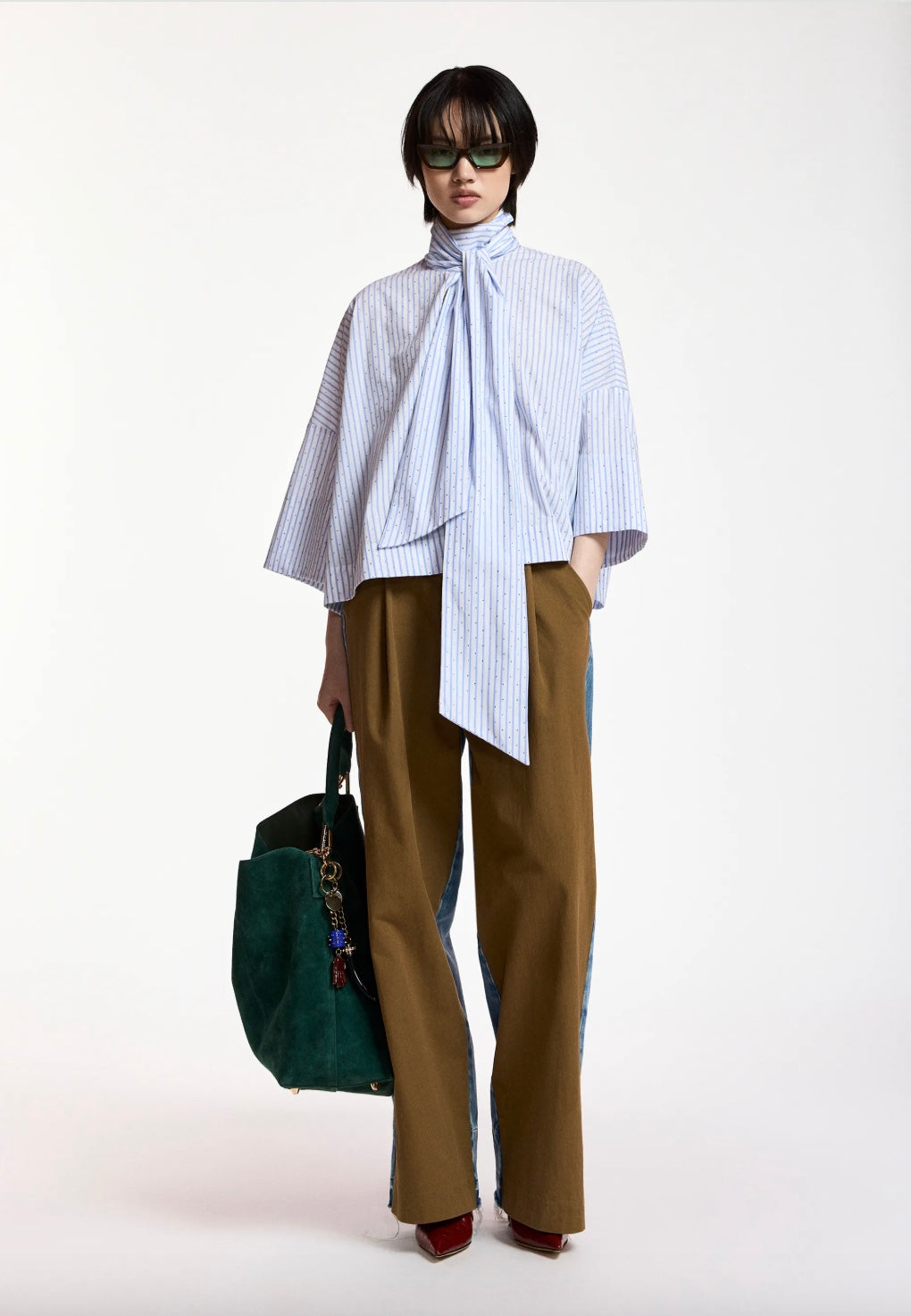 ESSENTIEL ANTWERP KEFIR PUSSY BOW TIE TOP