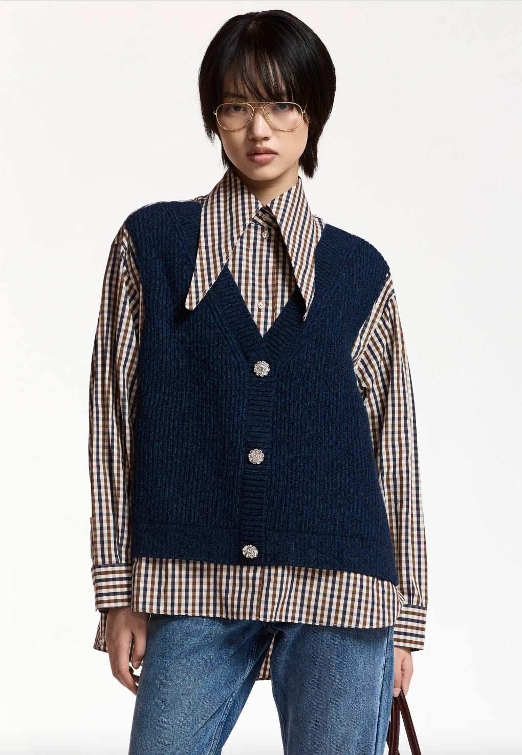ESSENTIEL ANTWERP KUTE FABRIC MIX SHIRT