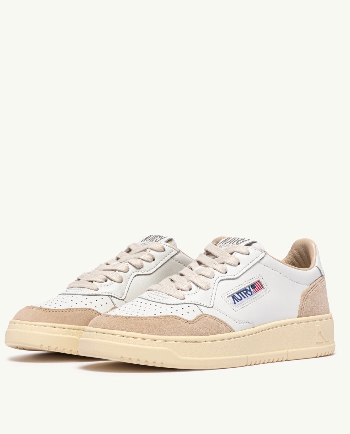 AUTRY MEDALIST LOW WOM LS33 LEATHER/SUEDE WHITE