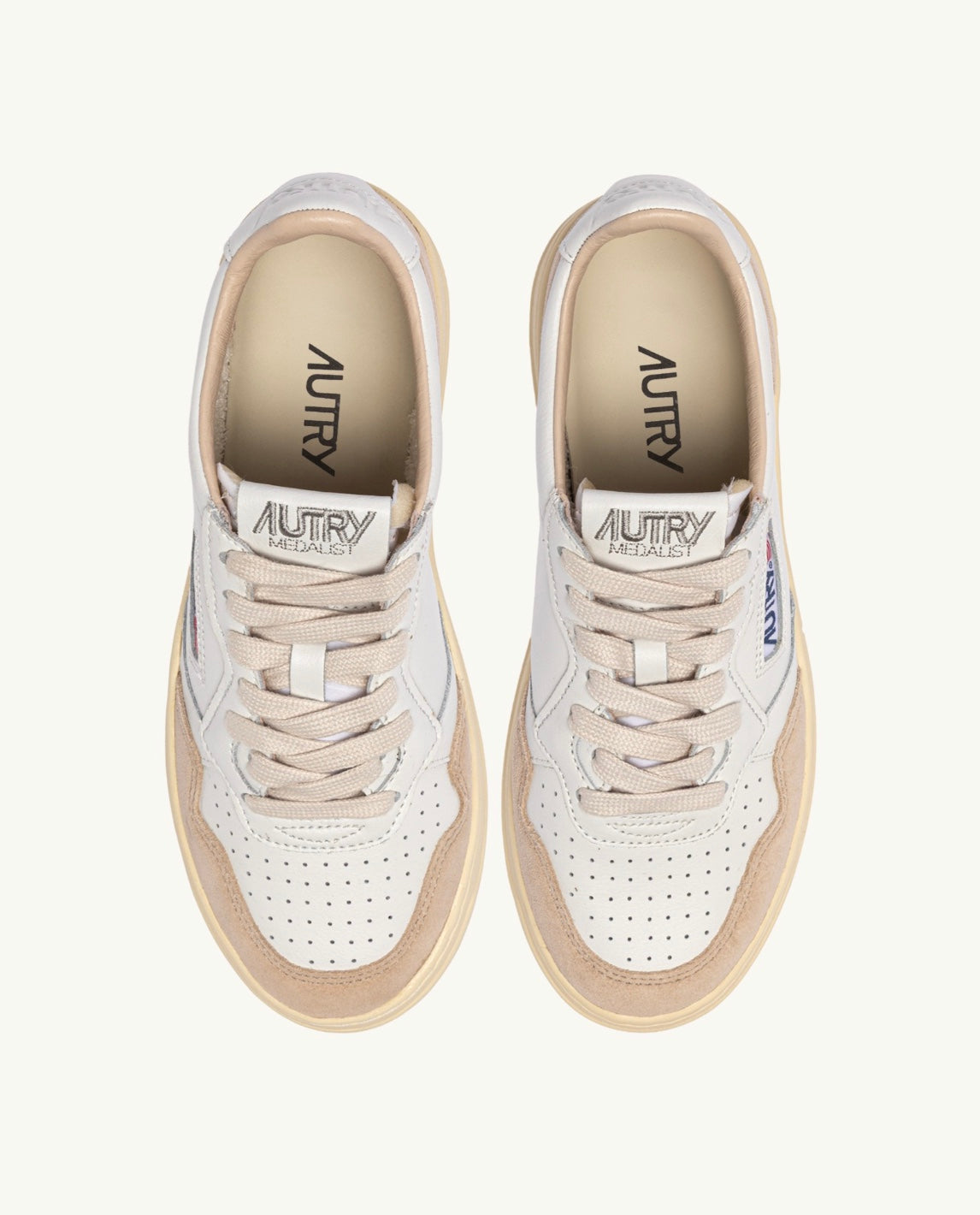 AUTRY MEDALIST LOW WOM LS33 LEATHER/SUEDE WHITE