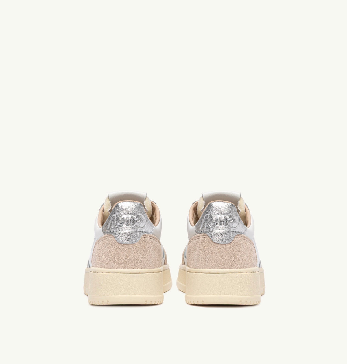 AUTRY MEDALIST LOW WOM LS74 LEATHER/SUEDE WHITE/SILVER
