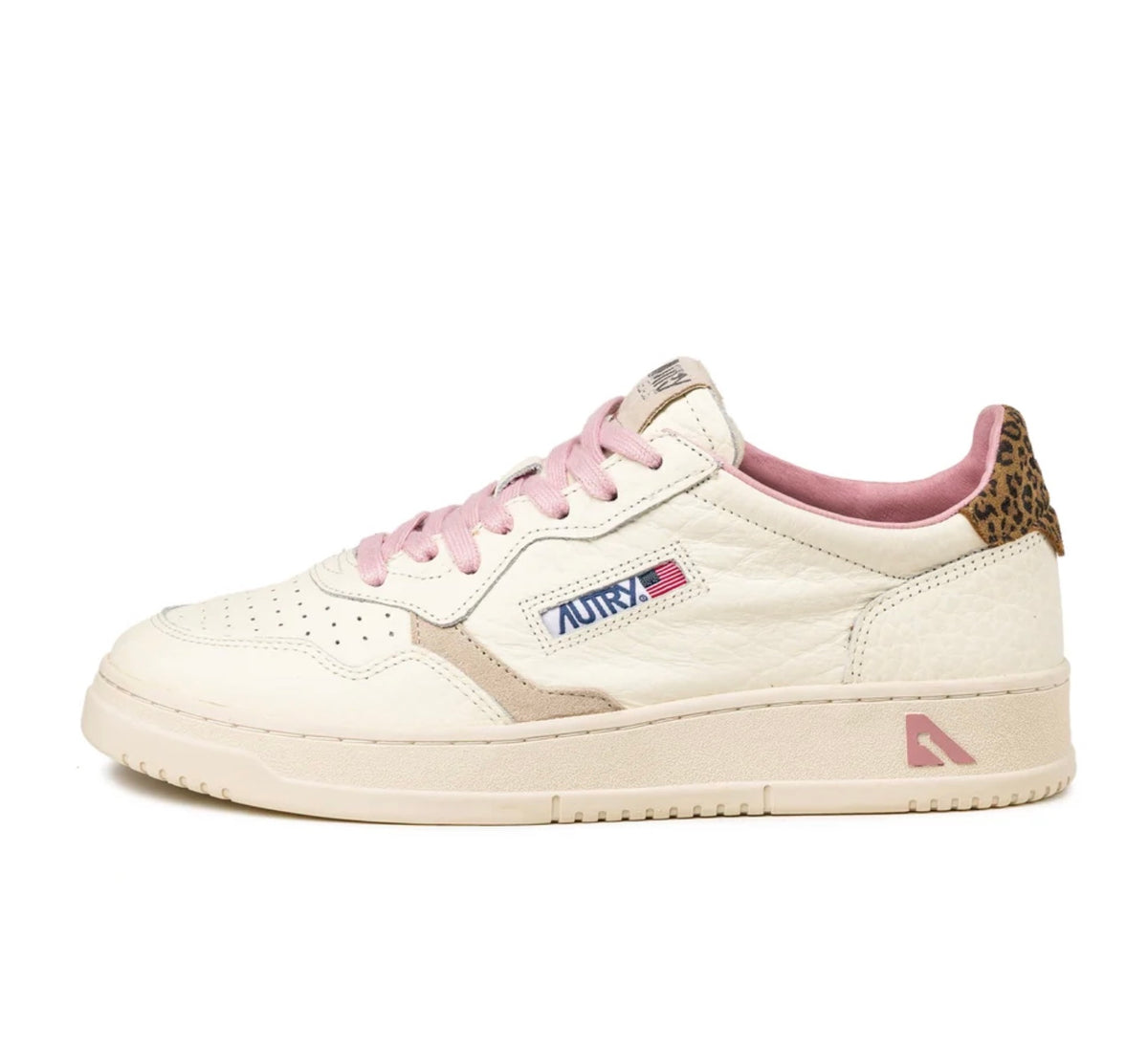 AUTRY MEDALIST LOW WOM NZ01 NABUCK/ELEPHANT/LEOPARD PRINT SUEDE/SAND