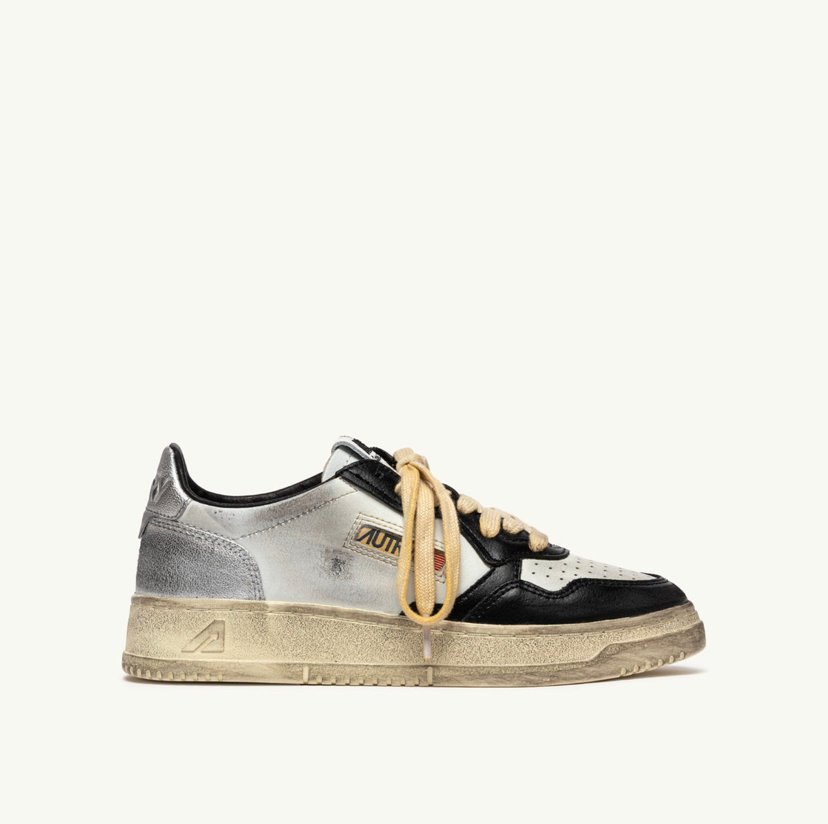 AUTRY SUP VINT LOW WOM SV11 LEATHER/LEATHER WHITE/BLACK/SILVER