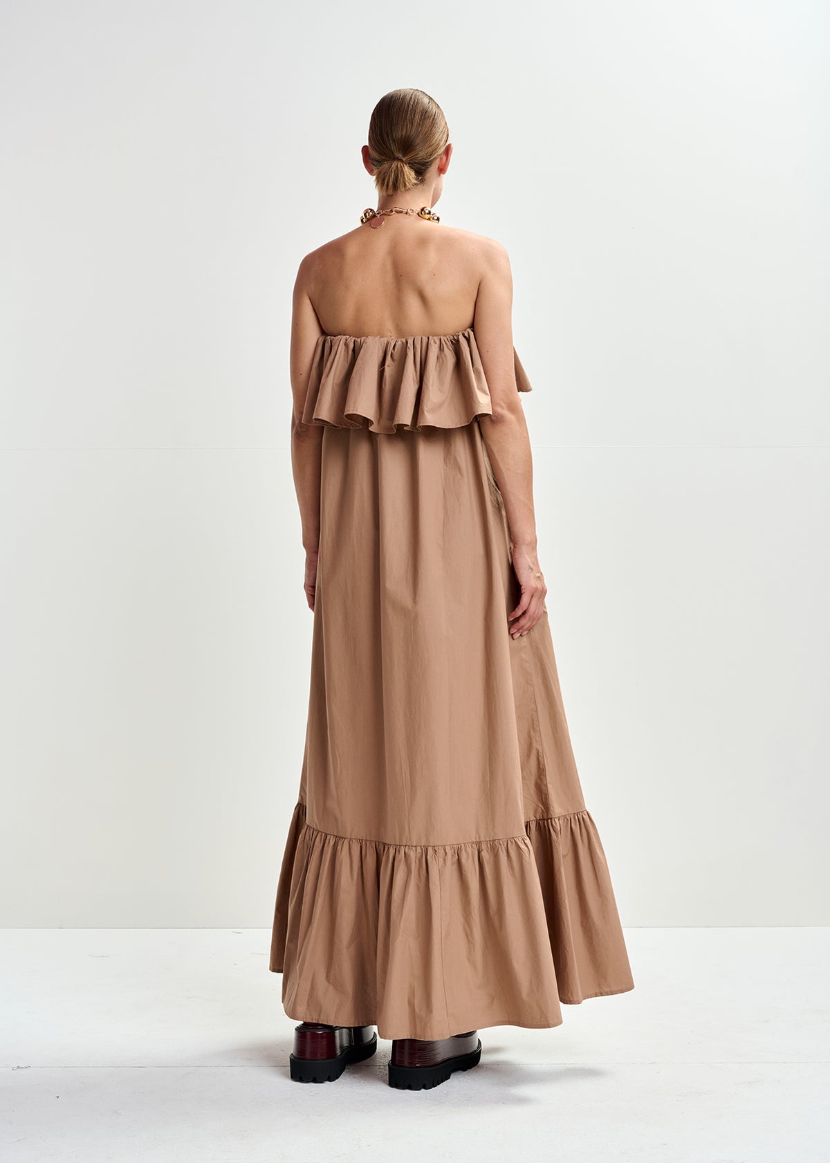 JOYCE BELTED RUFFLE DRESS