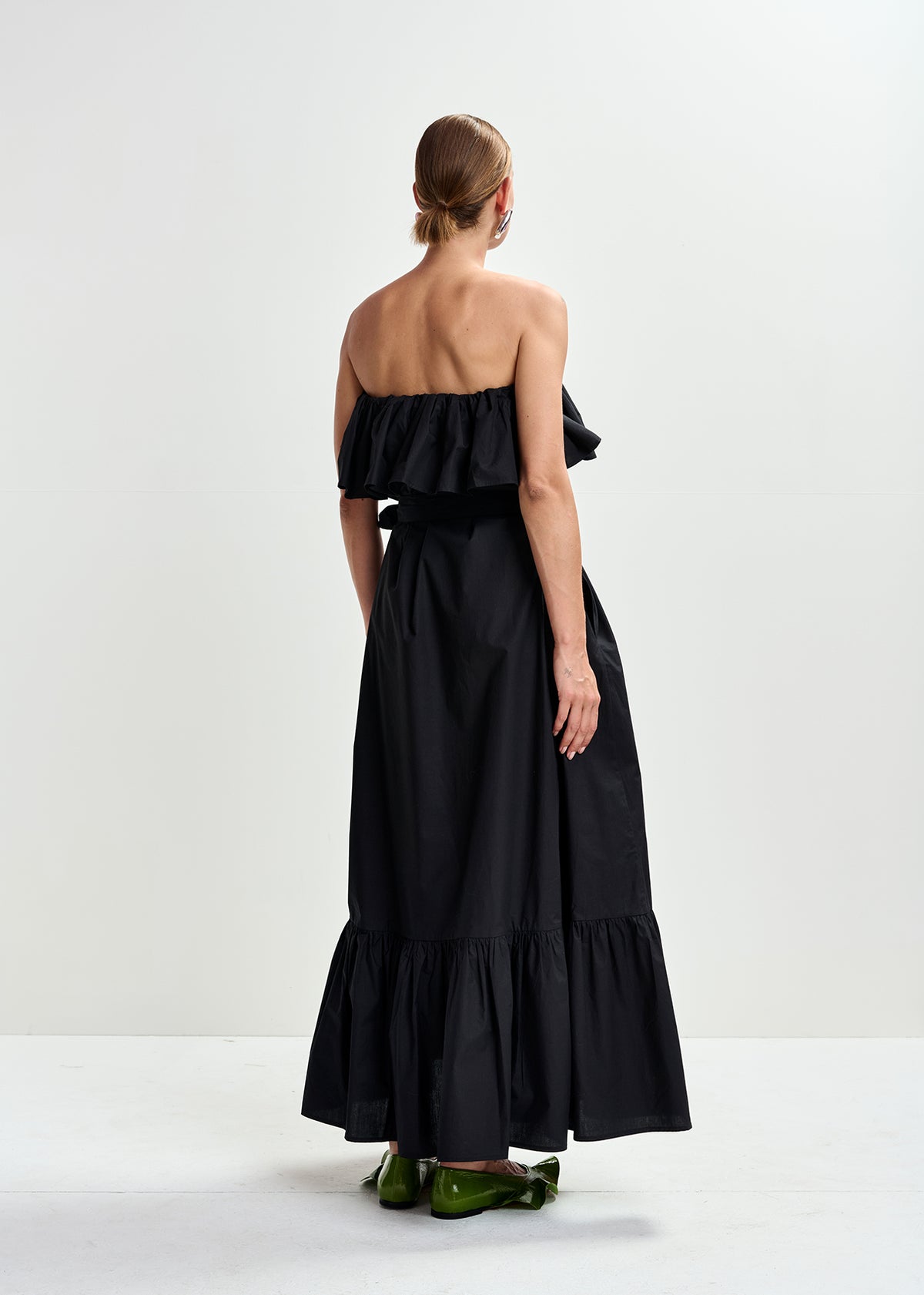 JOYCE BELTED RUFFLE DRESS
