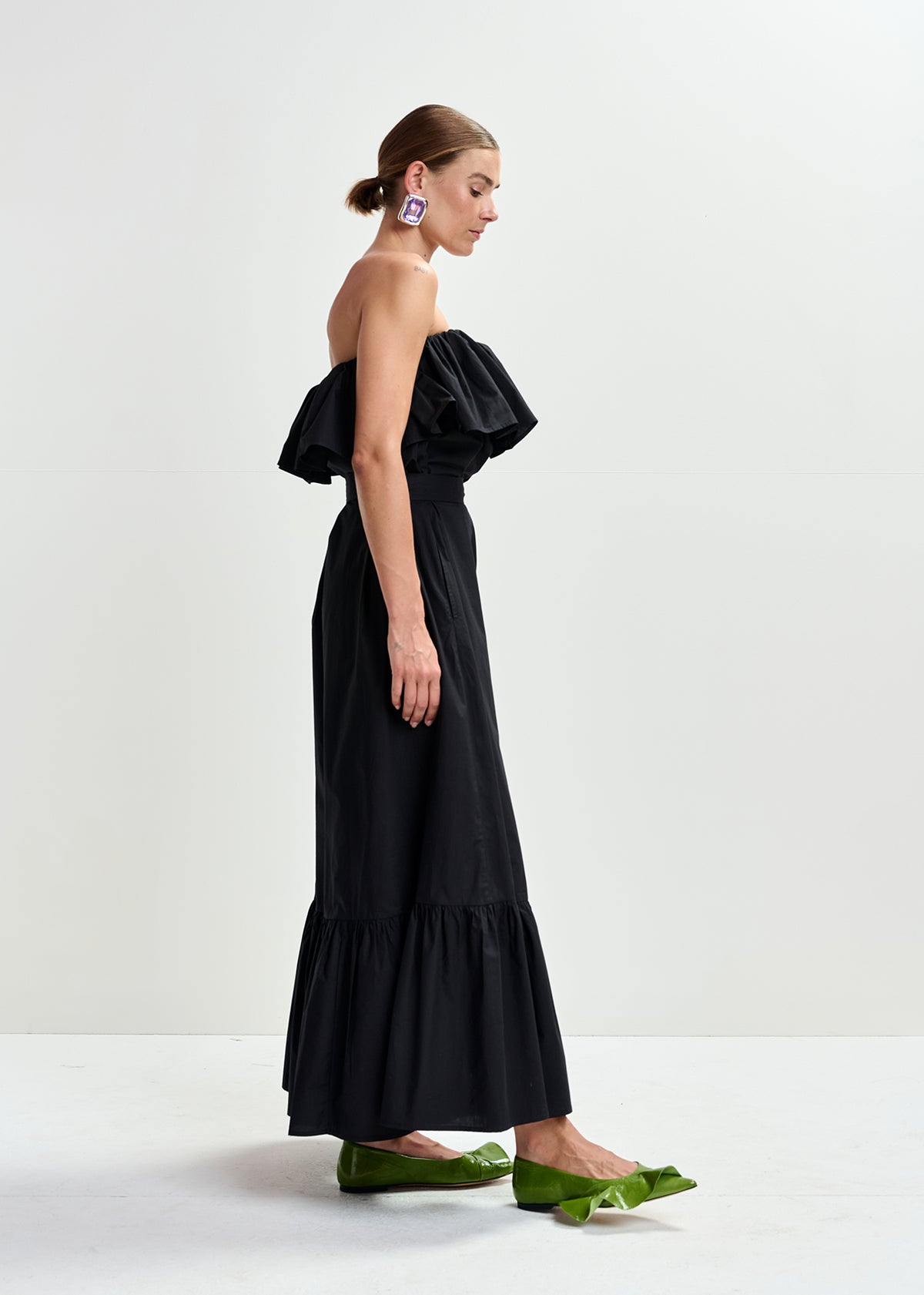 JOYCE BELTED RUFFLE DRESS