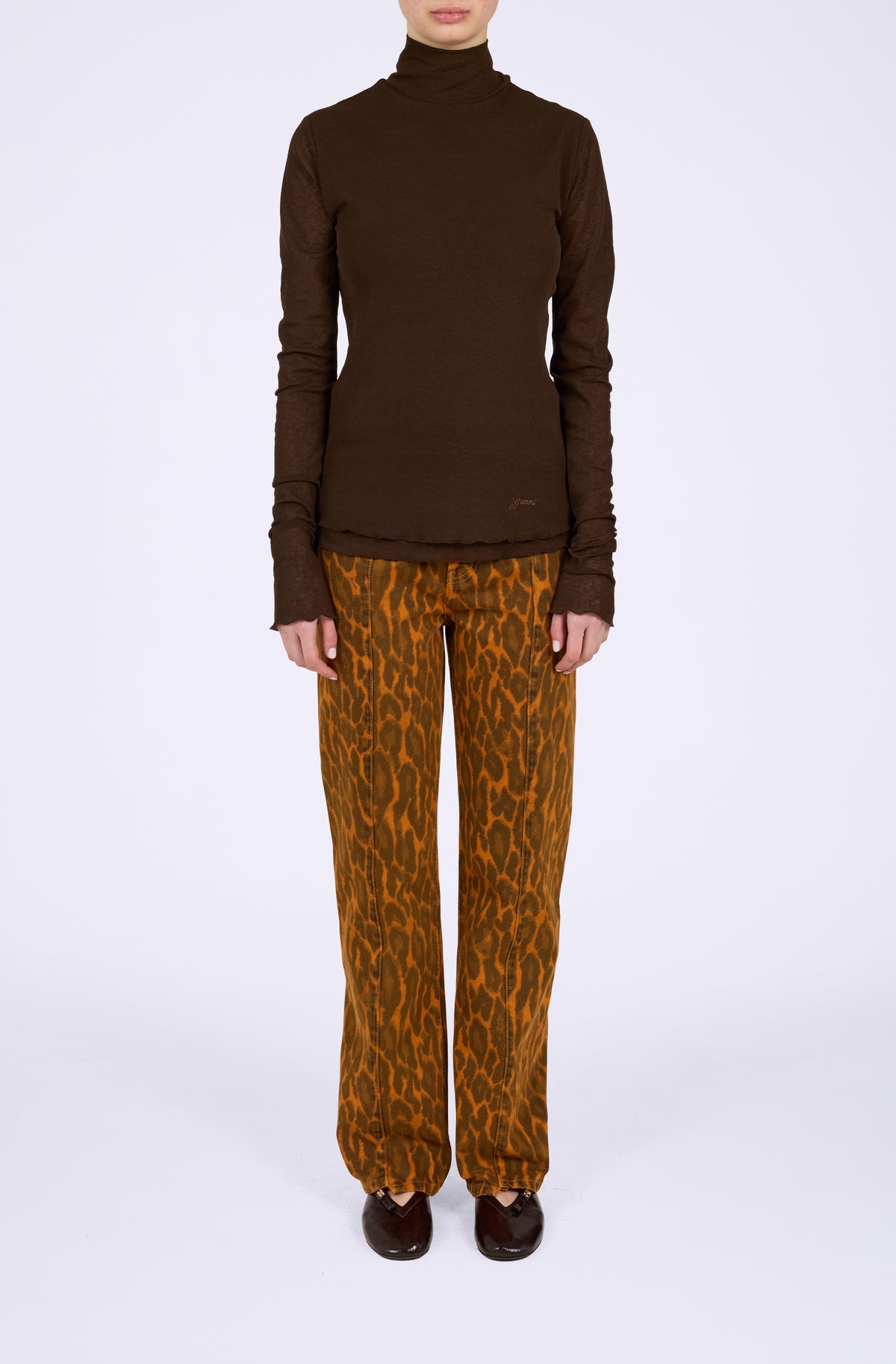 Marl Mesh Turtleneck
