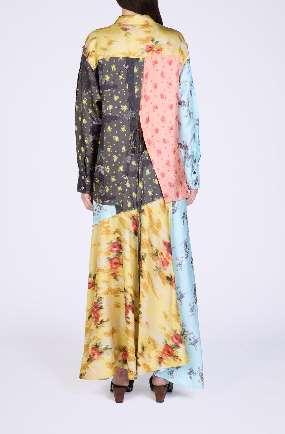 Multi Printed Silk Twill Long Sleeve Shirt