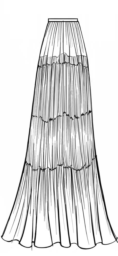 Gaelle Silk High Waist Maxi Skirt
