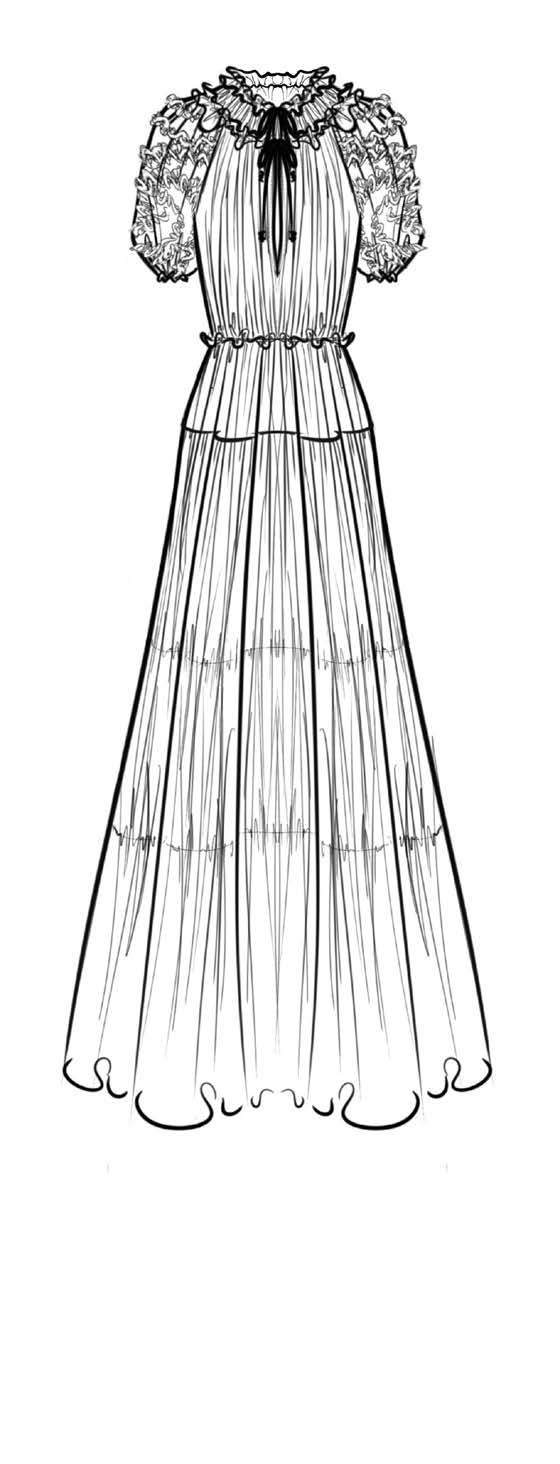 Nan Silk Short Sleeve Midi Dress