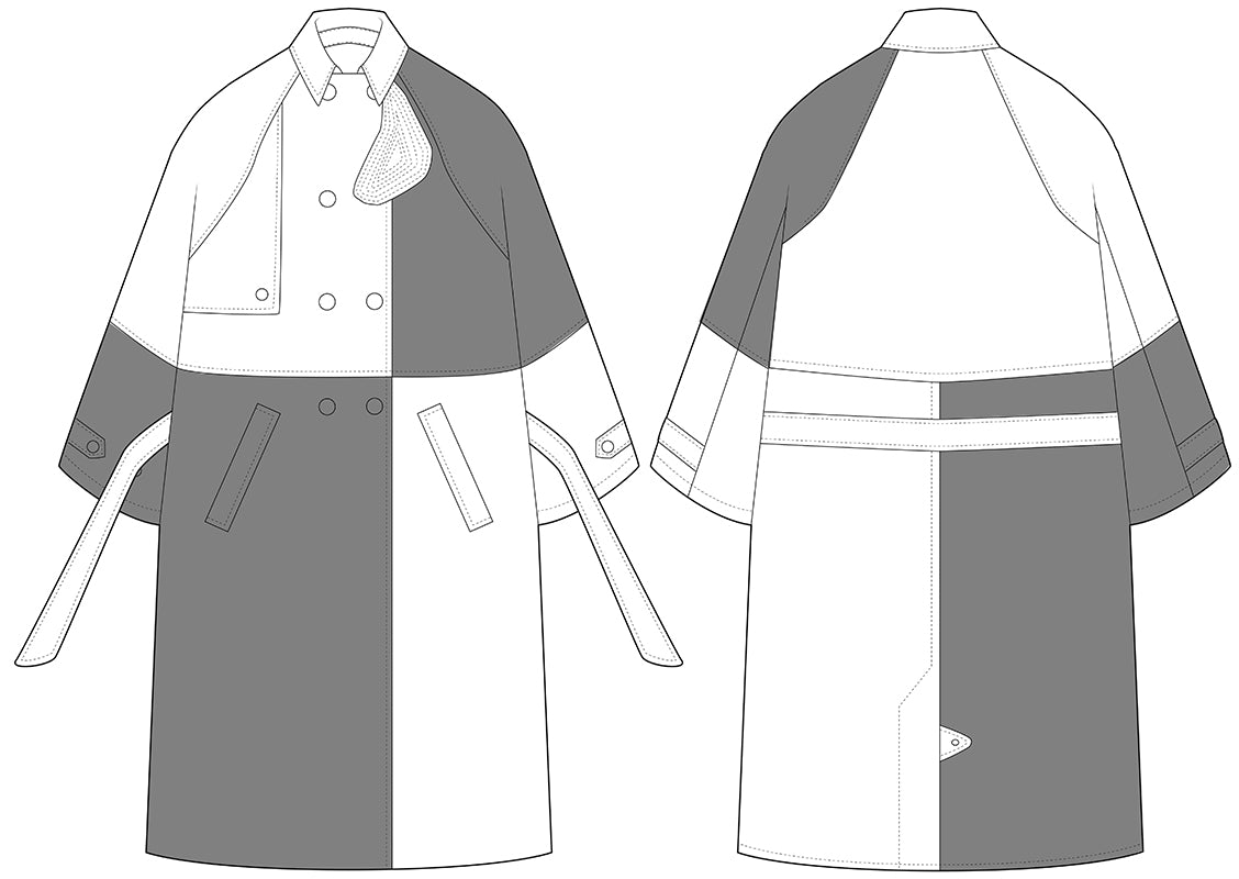 KAGU PATCHWORK TRENCH COAT