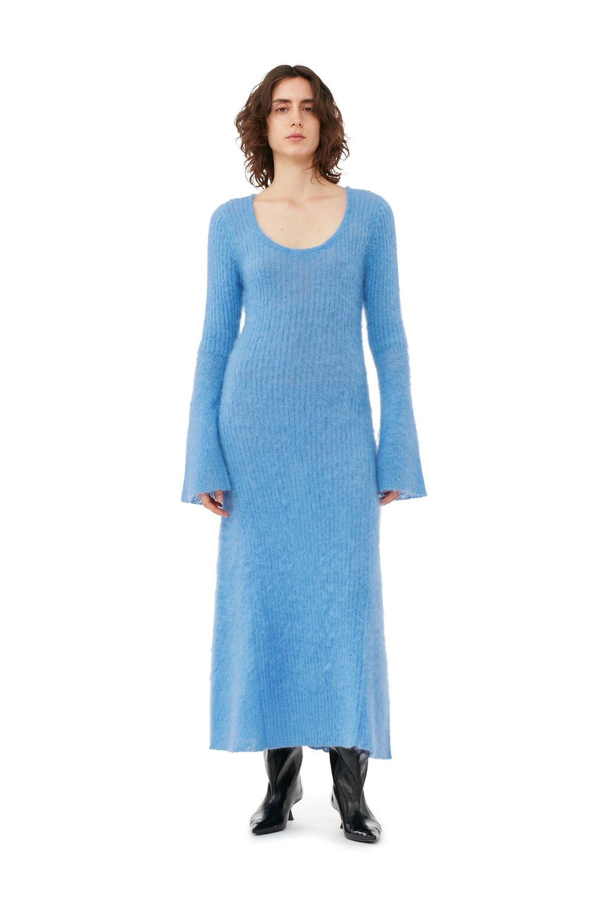 Ganni Brushed Mohair Rib Maxi Dress