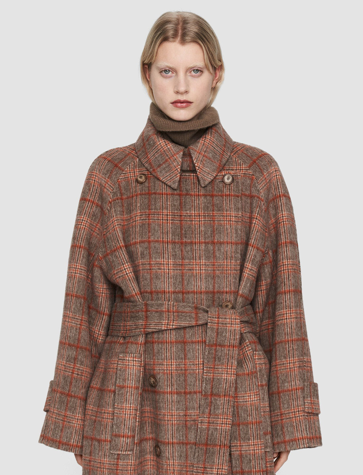 Joseph Double Face Plaid Chatsworth Coat