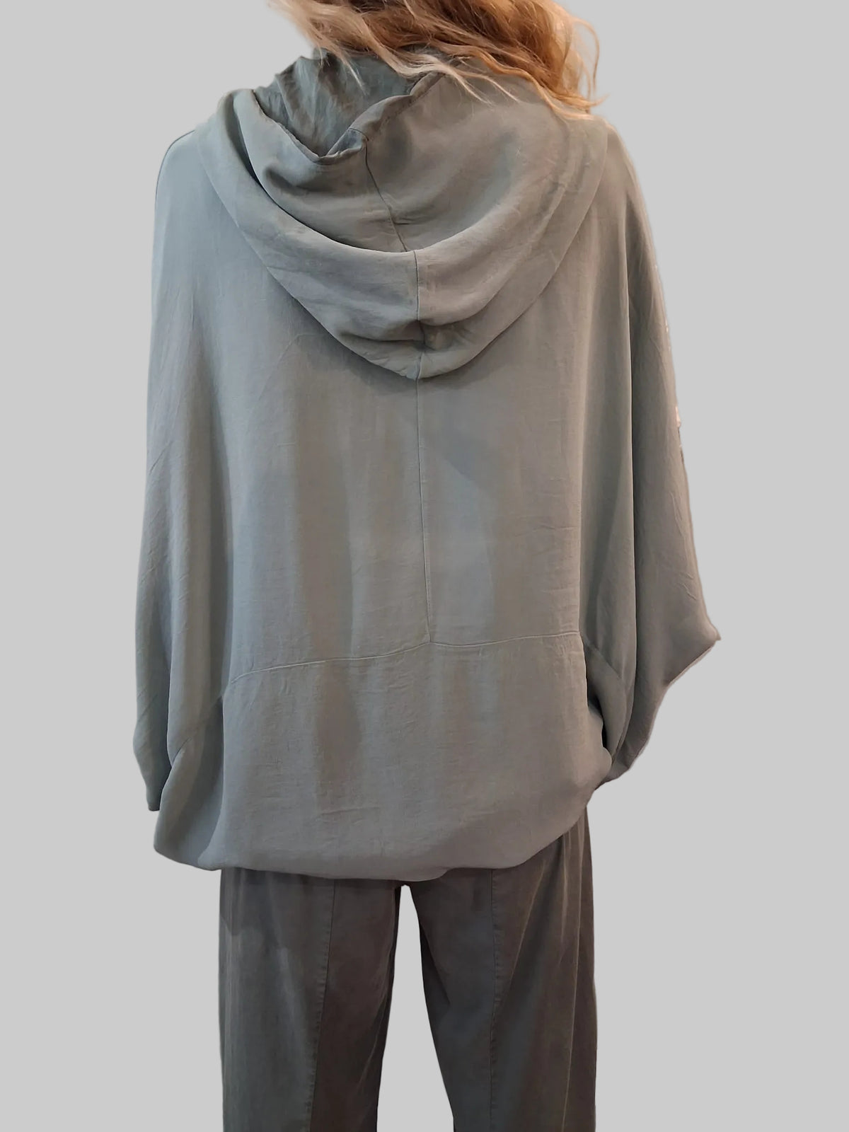 Transit Wide-fitting reversible jacket with kimono sleeves in silk blend