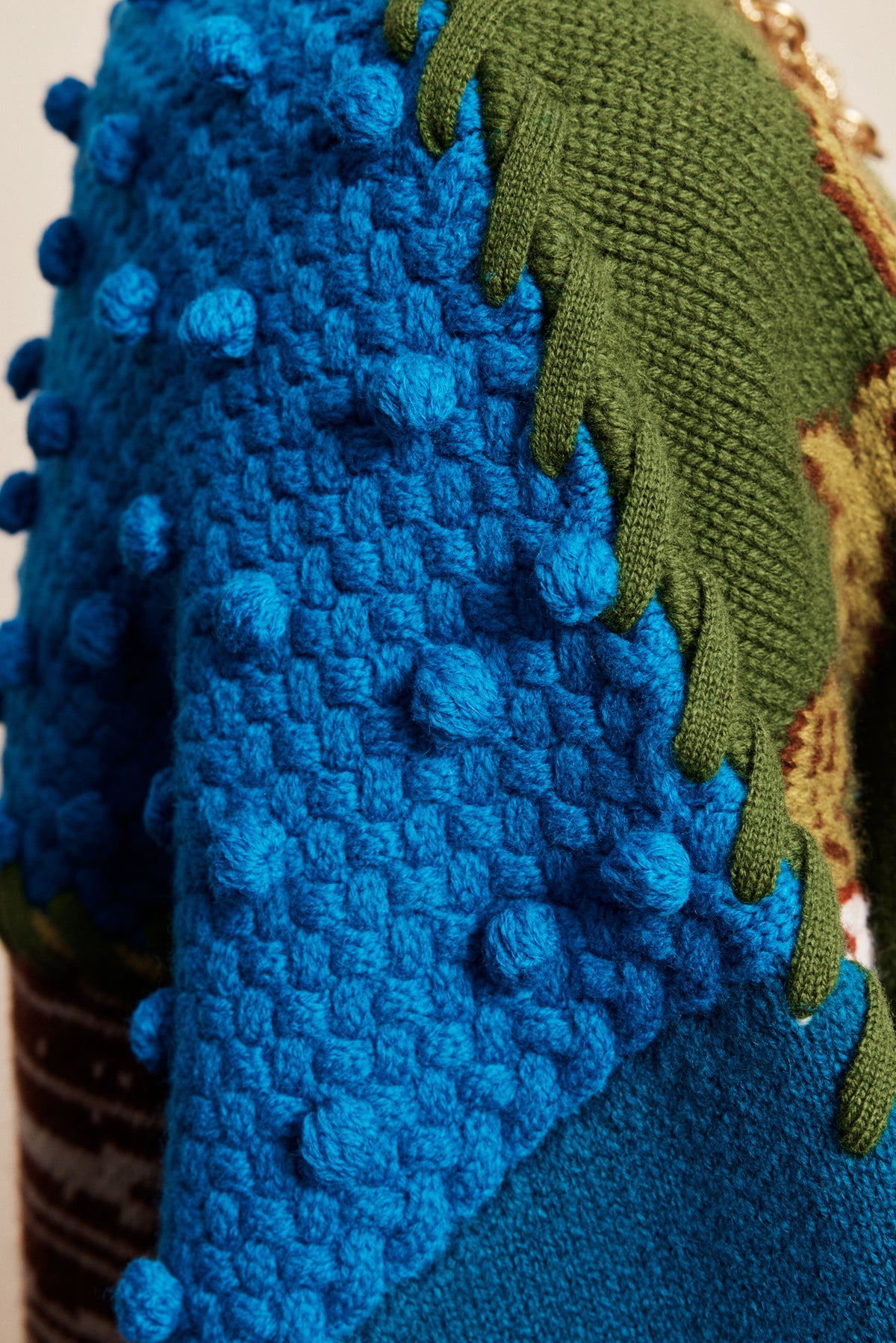 LASSO PATCHWORK KNIT CARDIGAN