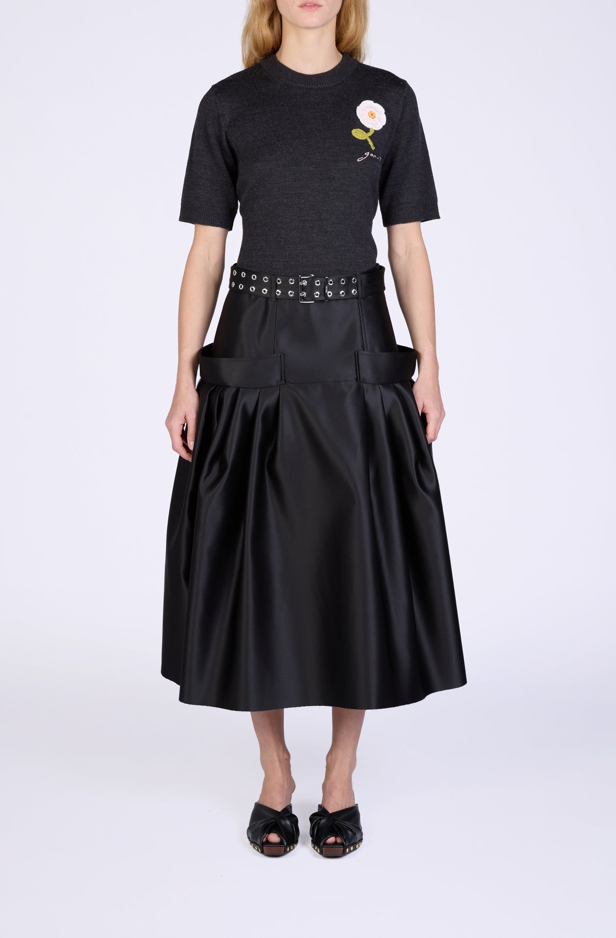 Crochet Applique merino tee