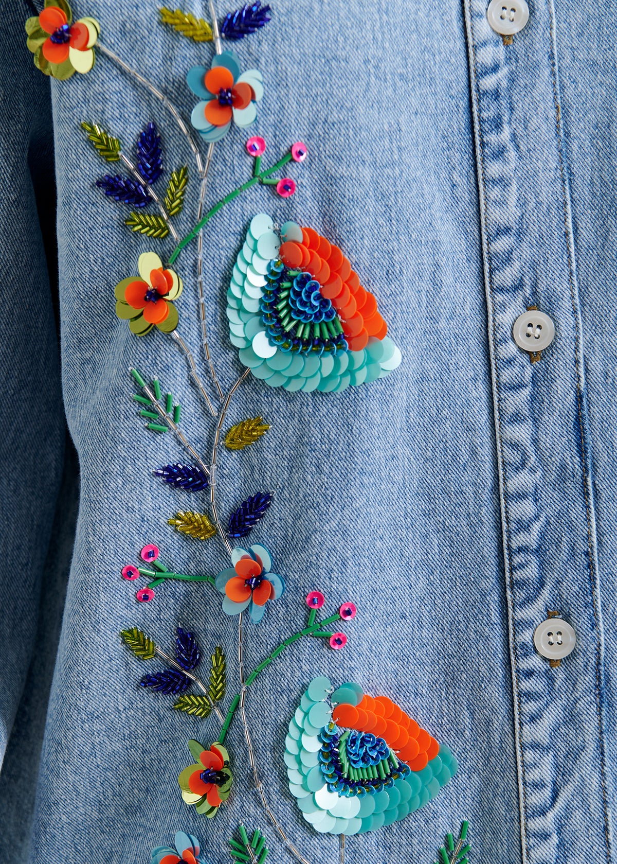 Icksonville sequin denim shirt