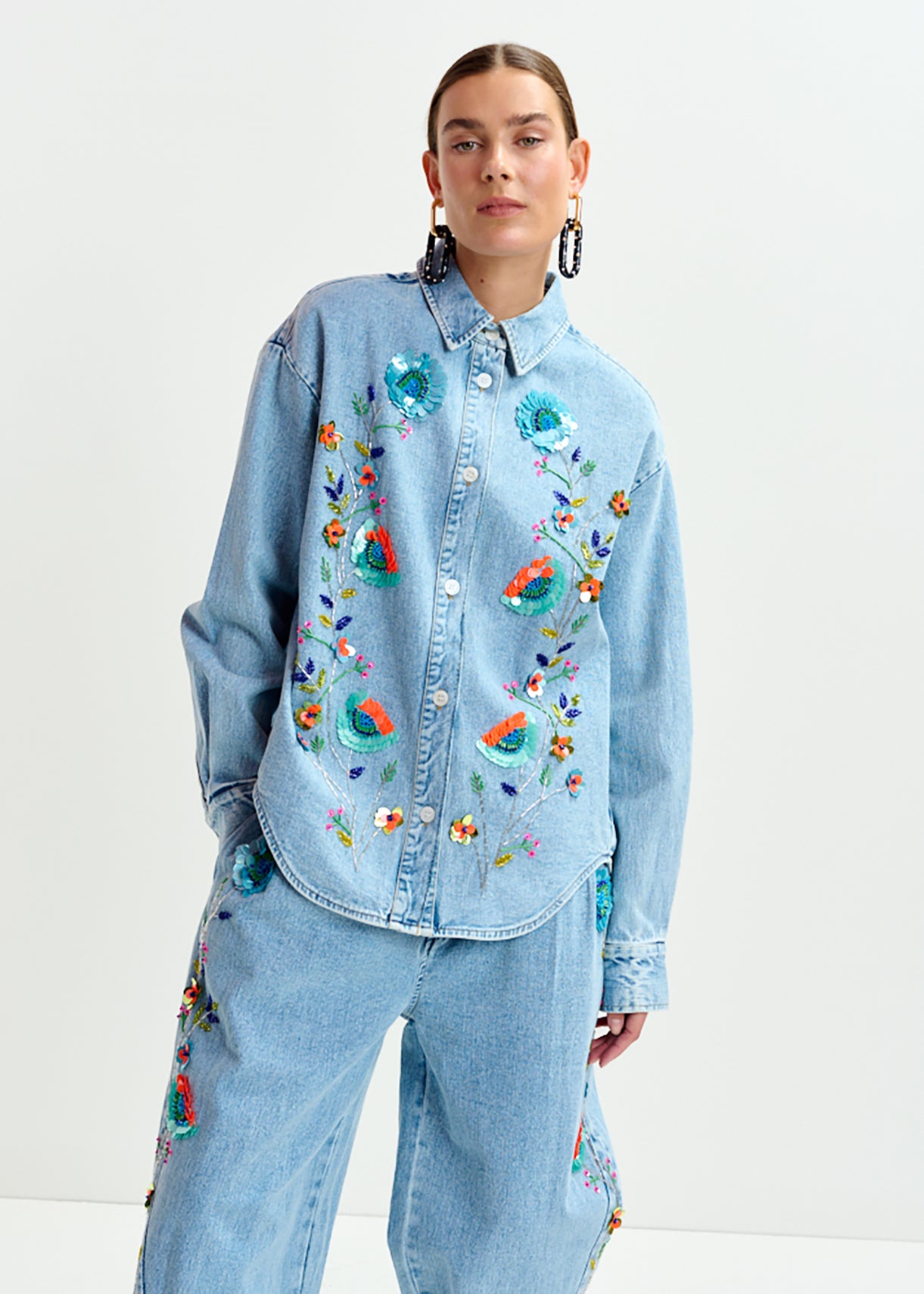 Icksonville sequin denim shirt