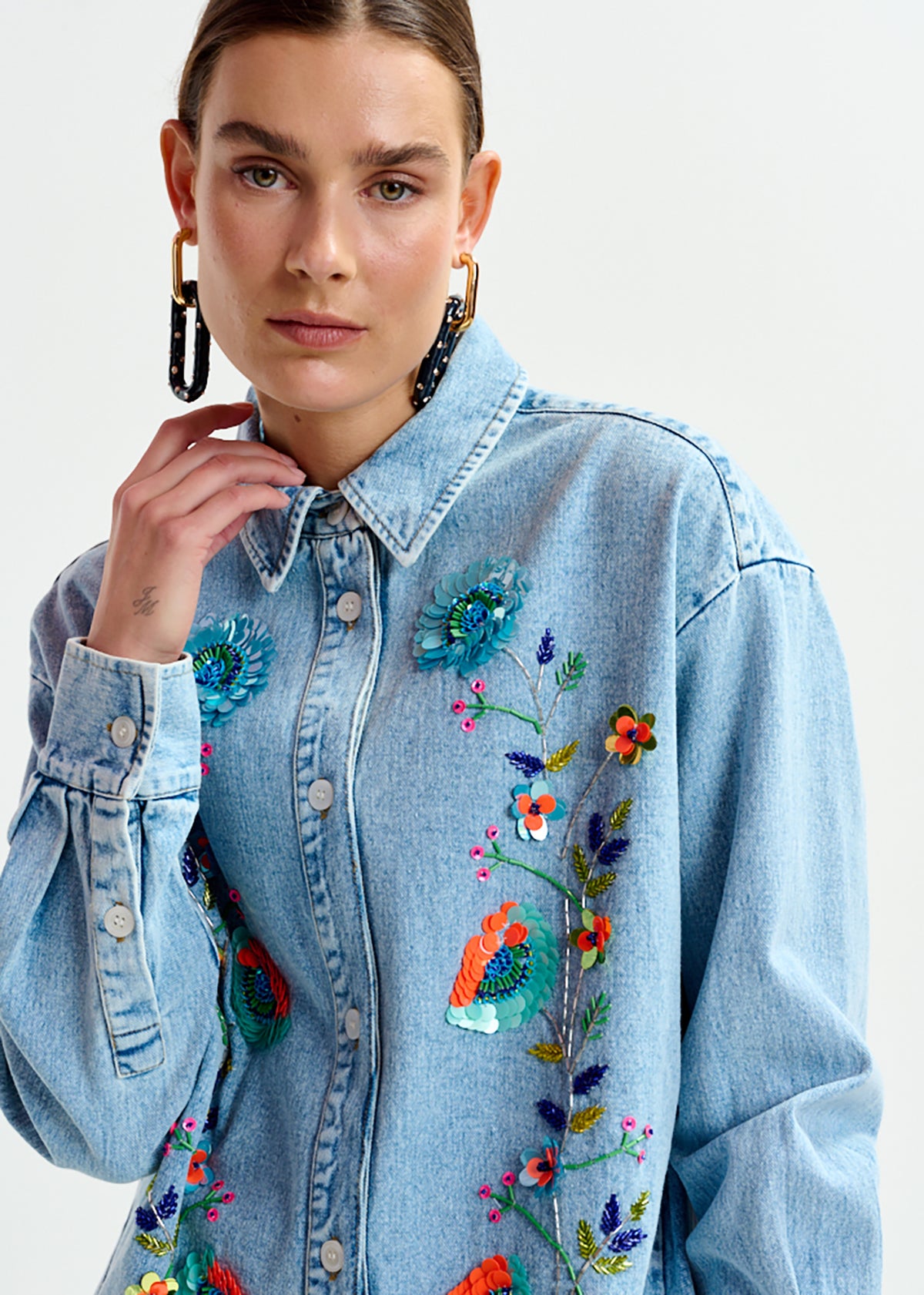 Icksonville sequin denim shirt