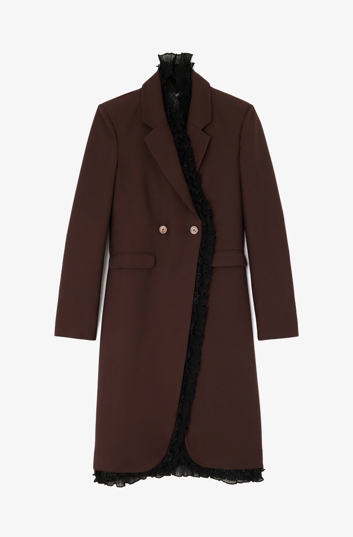 Double Wool Viscose Suiting Long Blazer