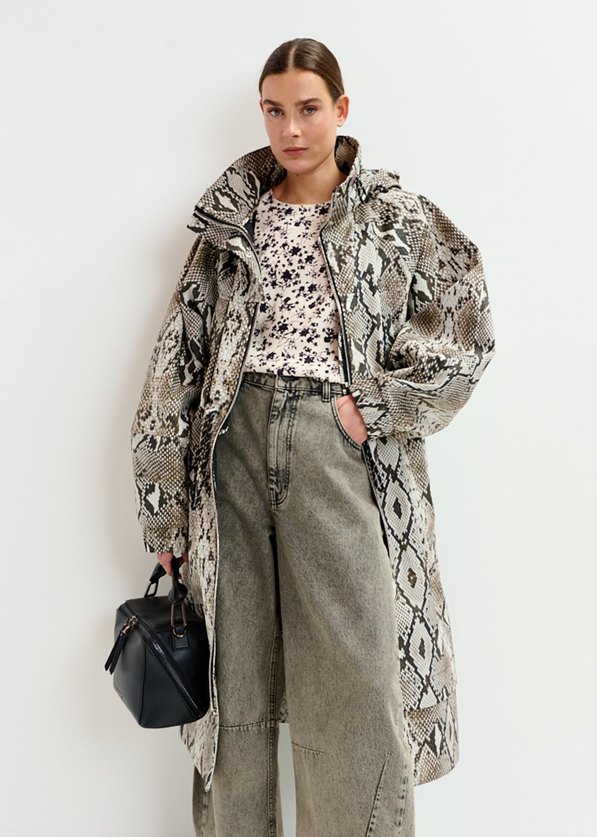 Identify oversized rain coat