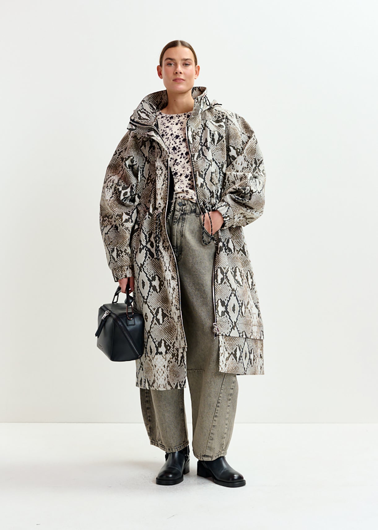 Identify oversized rain coat