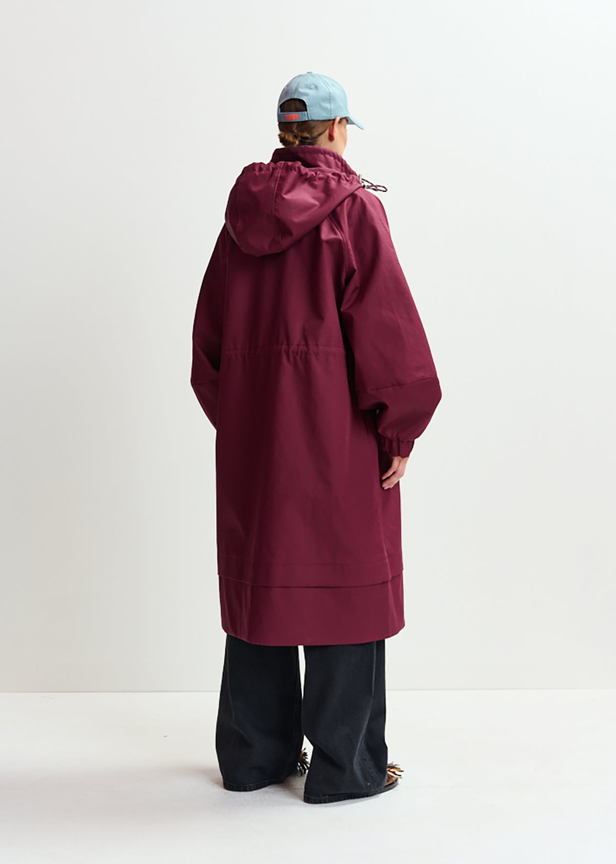 Identify oversized rain coat