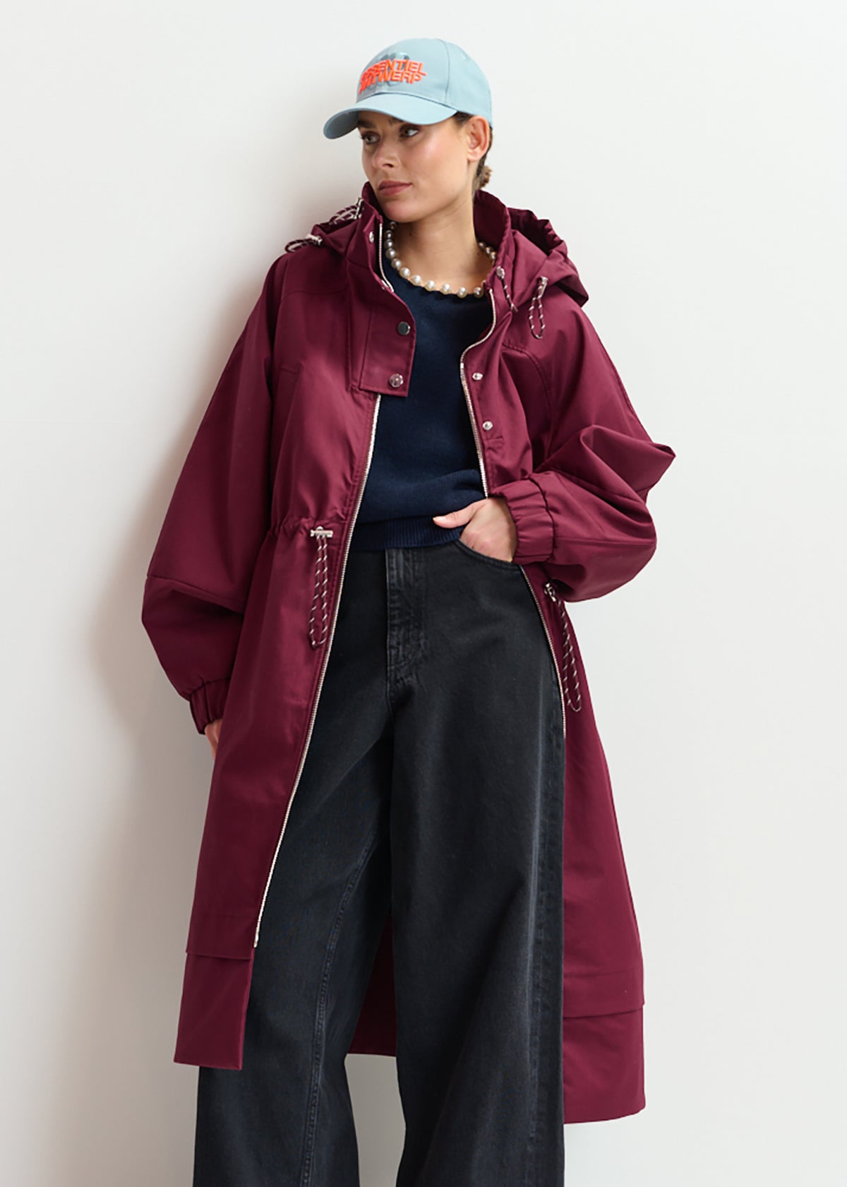Identify oversized rain coat