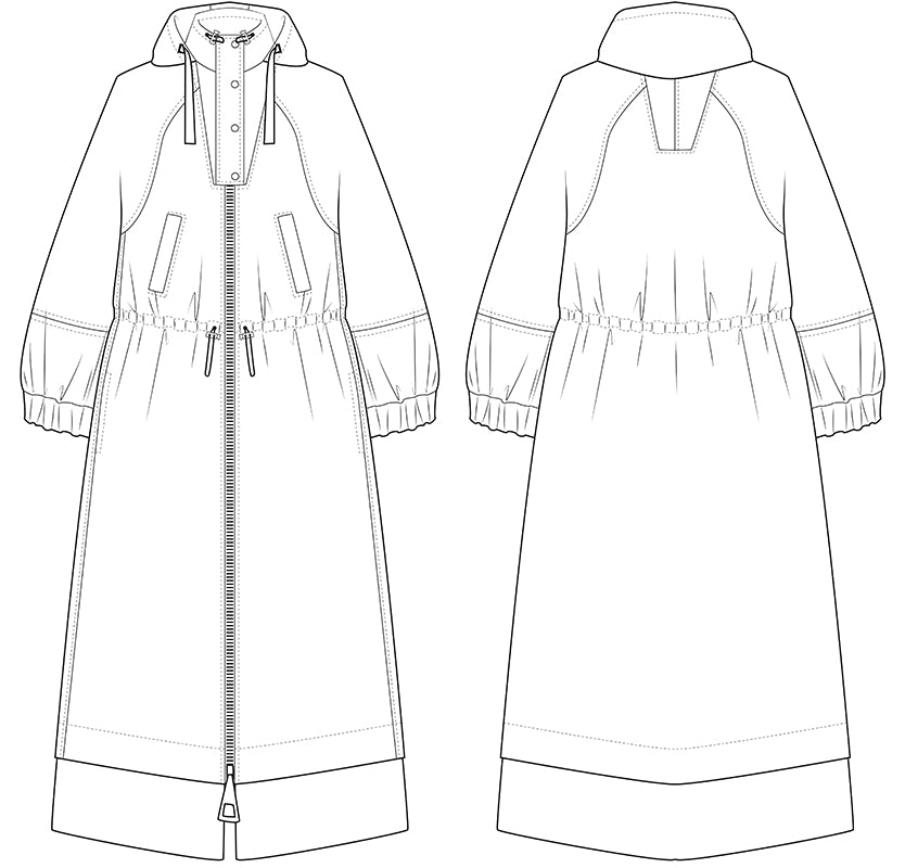 Identify oversized rain coat