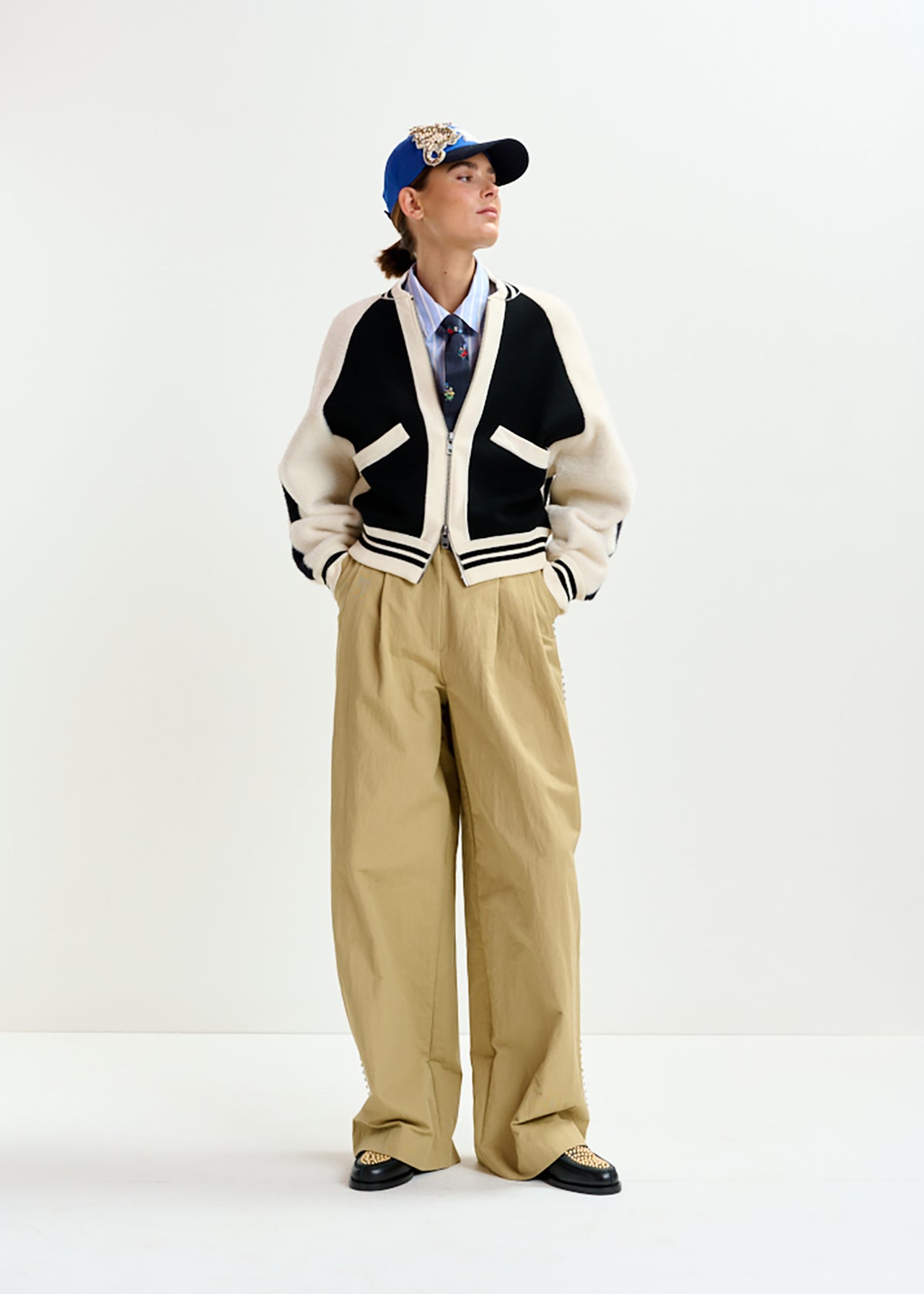 Idol knitted bicolour jacket