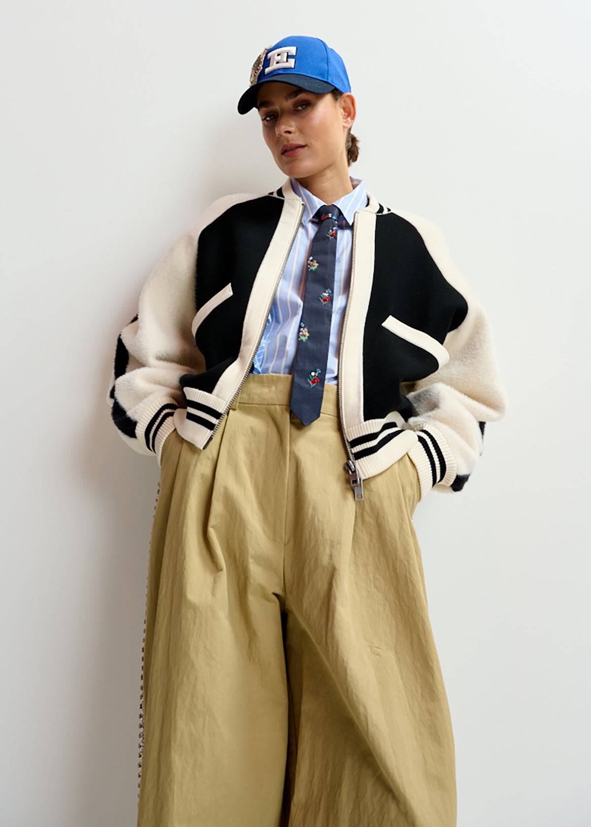 Idol knitted bicolour jacket