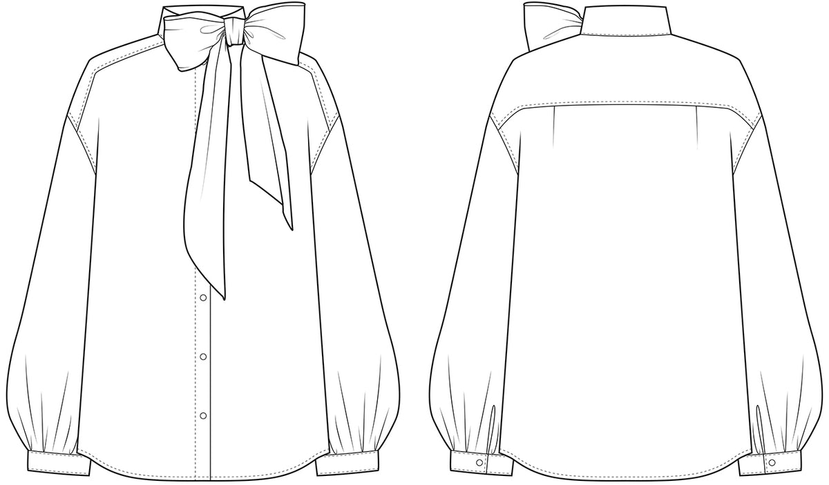 Illicium pussy bow tie shirt