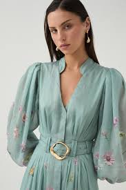 AJE FLEUR SHIRT DRESS MIST COLLEGE FLORAL