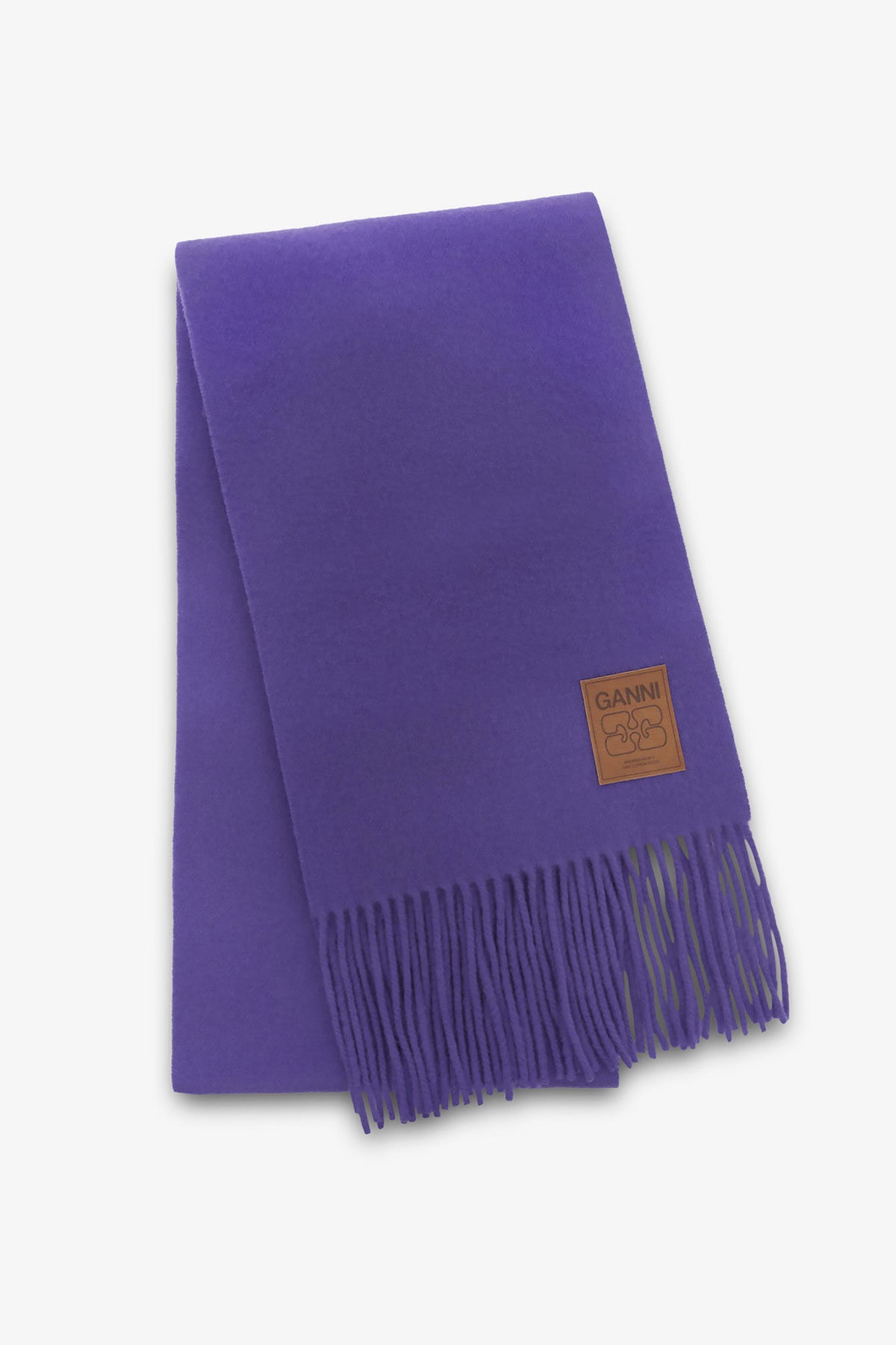 Ganni double faced wool knit scarf