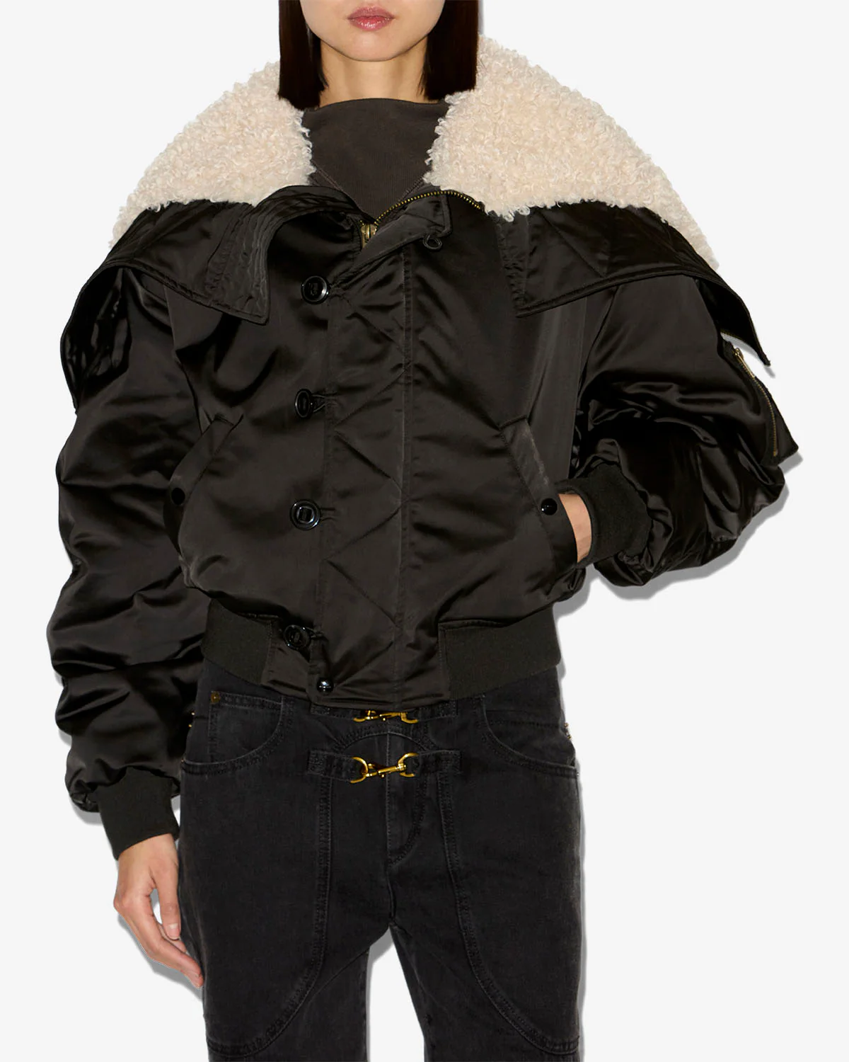 ELISA SHORT QUILTED SATIN COAT