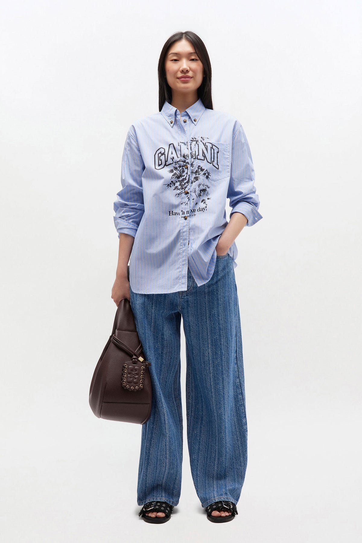 Stripe Cotton Oversized Shirt
