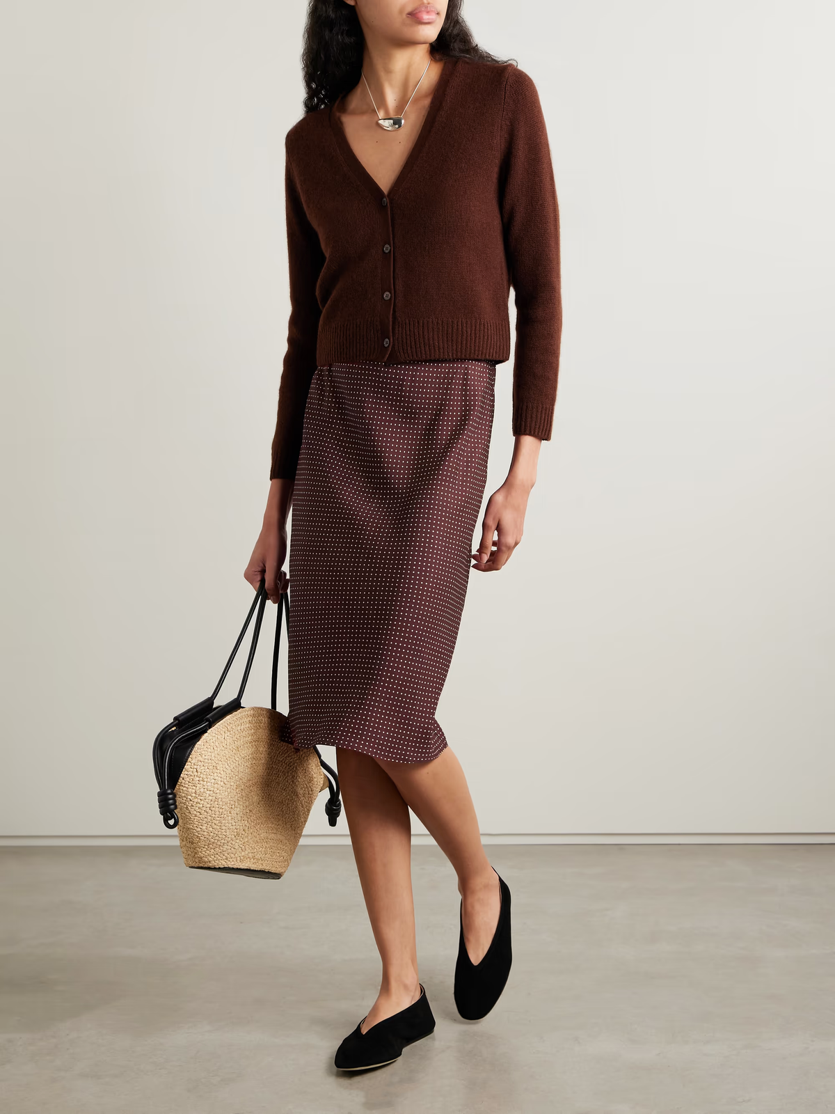 Dôen Elowette Skirt Cafe Burgundy Colette Dot