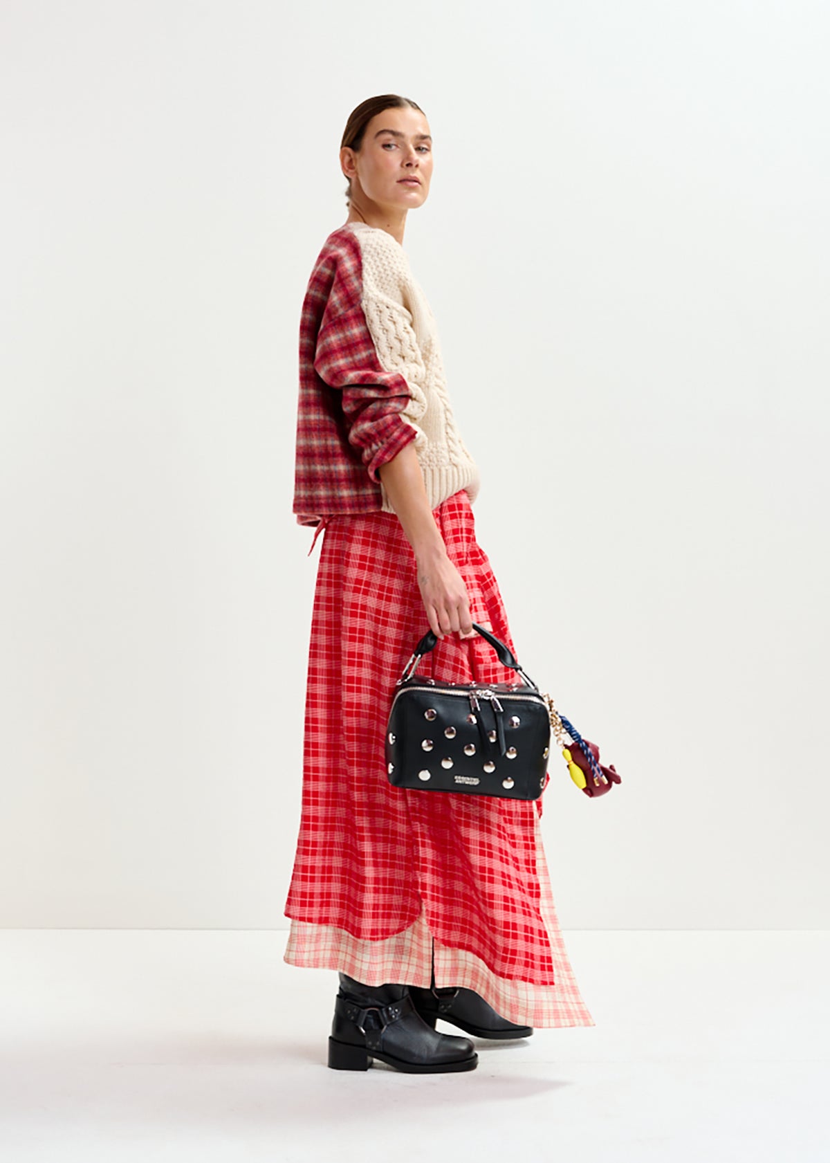 Imona leather bag with studs