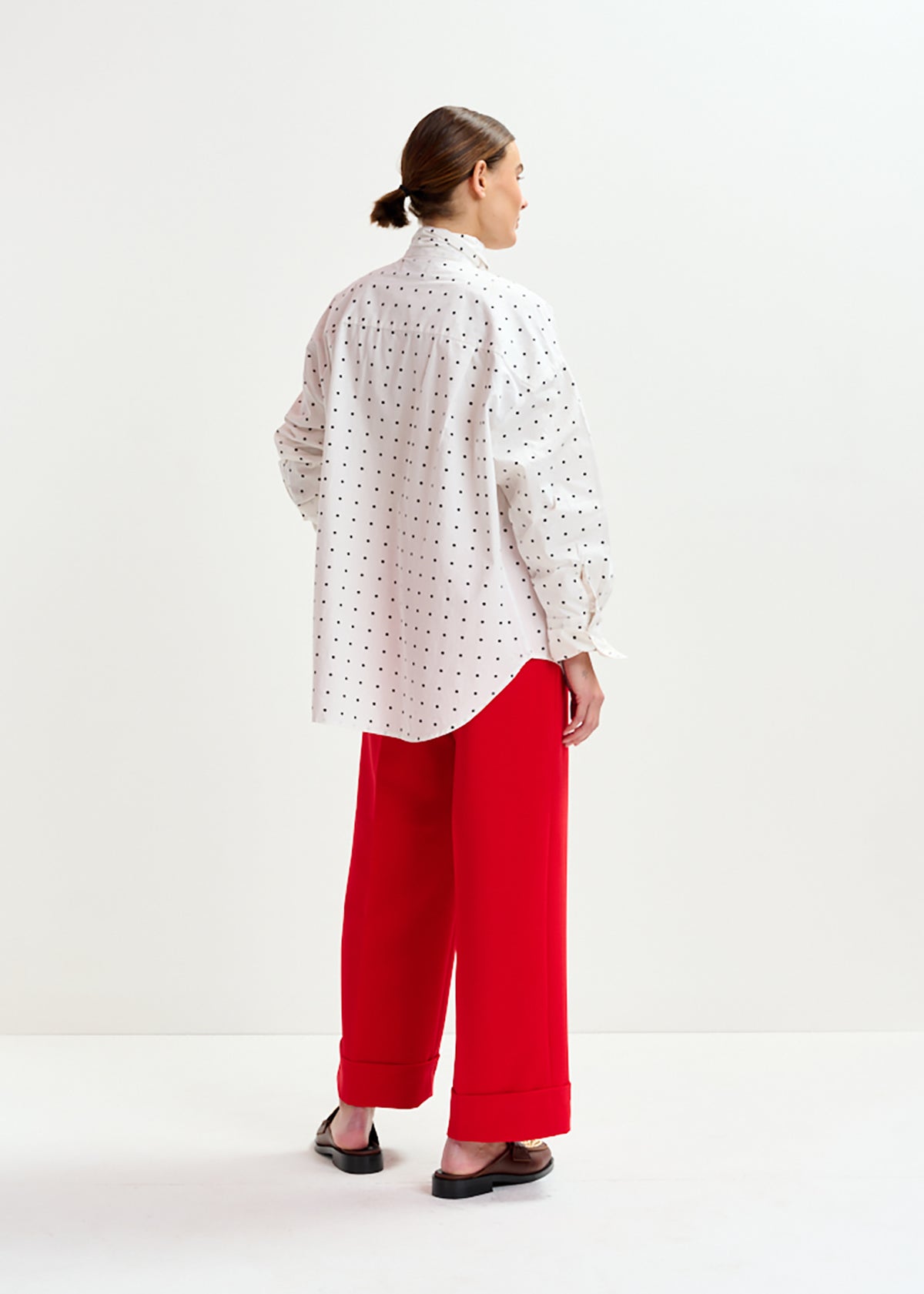 Imoverit pussy bow tie shirt